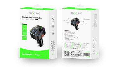 Rixus RXBT28 Car FM Bluetooth Transmitter Black